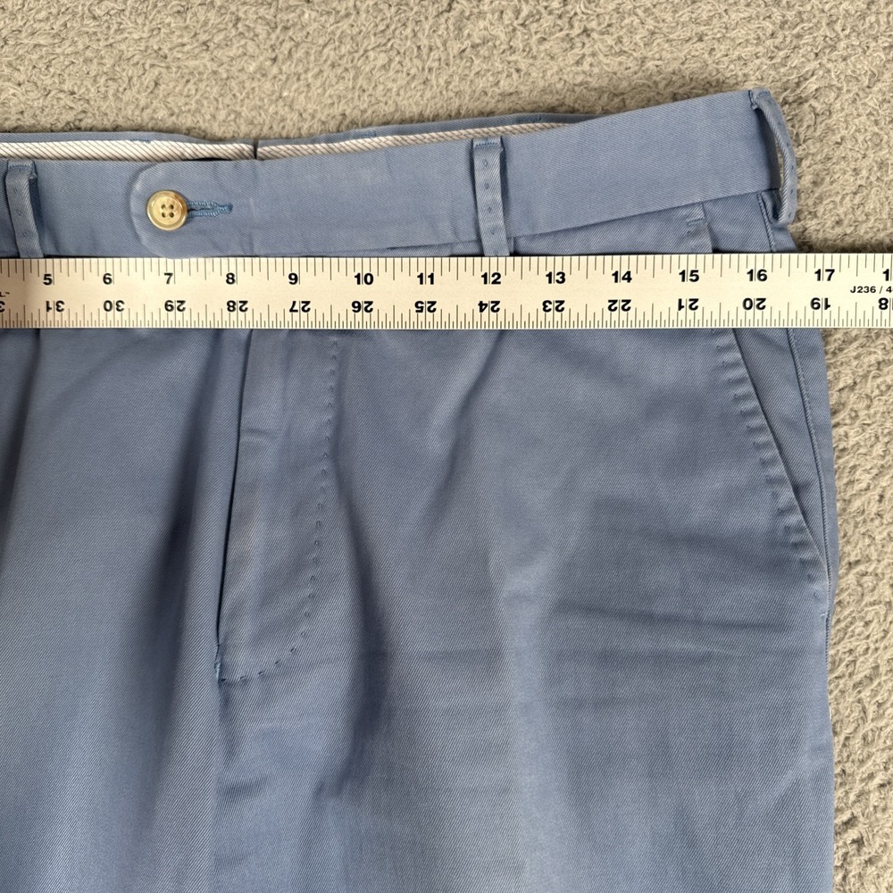 Peter Millar Pants Mens 32x30 Blue Flat Front Chino Raleigh Washed Twill - Picture 4 of 9